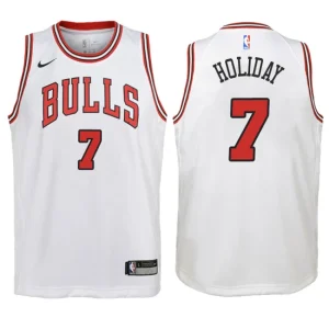 Youth Chicago Bulls 7 Justin Holiday White Swingman Jersey - Association Edition