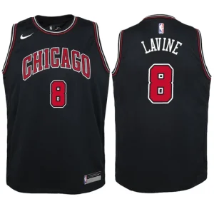 Youth Chicago Bulls 8 Zach LaVine Black Swingman Jersey - Statement Edition