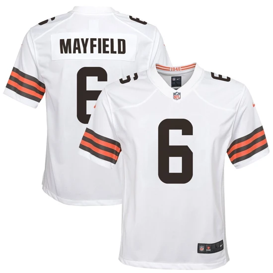 Youth Cleveland Browns Baker Mayfield Nike White Game Jersey