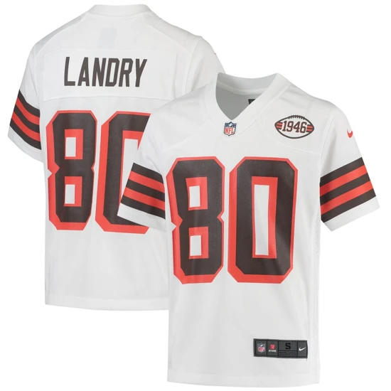 Youth Cleveland Browns Jarvis Landry Nike White 1946 Collection Alternate Game Jersey