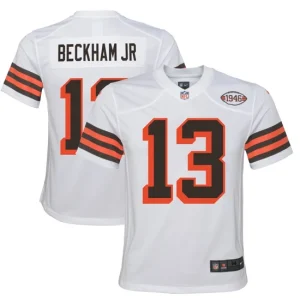 Youth Cleveland Browns Odell Beckham Jr. Nike White 1946 Collection Alternate Game Jersey