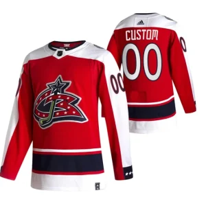 Youth Columbus Blue Jackets 2021 Reverse Retro Authentic Red Custom