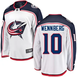 Youth Columbus Blue Jackets Alexander Wennberg 10 Breakaway White Fanatics Branded Away