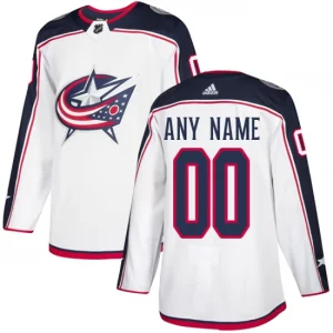 Youth Columbus Blue Jackets Customized Away White Authentic