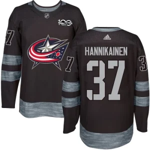 Youth Columbus Blue Jackets Markus Hannikainen 37 Authentic Black 1917-2017 100th Anniversary