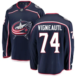 Youth Columbus Blue Jackets Sam Vigneault 74 Breakaway Navy Blue Fanatics Branded Home