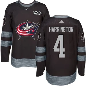 Youth Columbus Blue Jackets Scott Harrington 4 Authentic Black 1917-2017 100th Anniversary