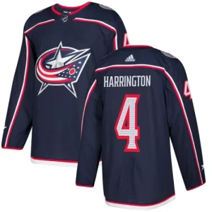 Youth Columbus Blue Jackets Scott Harrington 4 Authentic Navy Blue Home