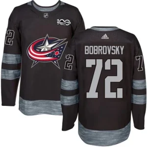 Youth Columbus Blue Jackets Sergei Bobrovsky 72 1917-2017 100th Anniversary Black Authentic