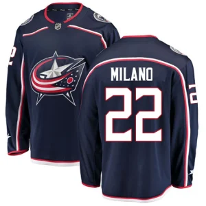 Youth Columbus Blue Jackets Sonny Milano 22 Breakaway Navy Blue Fanatics Branded Home