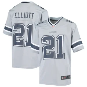 Youth Dallas Cowboys Ezekiel Elliott Nike Gray Inverted Game Jersey