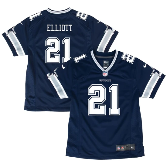 Youth Dallas Cowboys Ezekiel Elliott Nike Navy Game Jersey