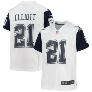 Youth Dallas Cowboys Ezekiel Elliott Nike White Alternate Game Jersey