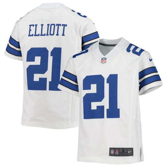 Youth Dallas Cowboys Ezekiel Elliott Nike White Player Game Jersey