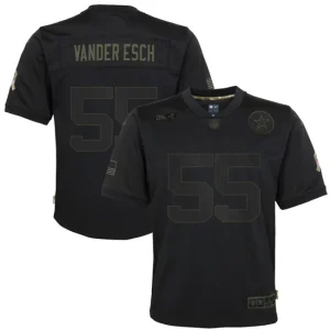 Youth Dallas Cowboys Leighton Vander Esch Nike Black 2020 Salute to Service Game Jersey