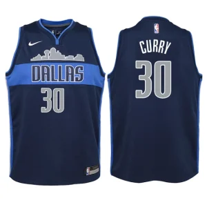 Youth Dallas Mavericks 30 Seth Curry Navy Swingman Jersey - Statement Edition