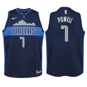 Youth Dallas Mavericks 7 Dwight Powell Navy Swingman Jersey - Statement Edition