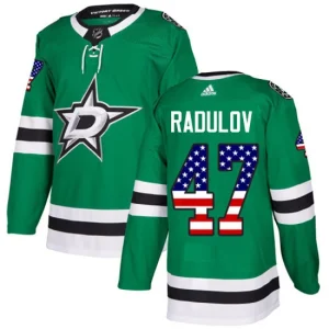 Youth Dallas Stars Alexander Radulov 47 Authentic Green USA Flag Fashion