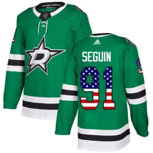 Youth Dallas Stars Tyler Seguin  91 Authentic GreenUSA Flag Fashion