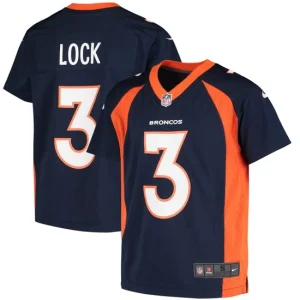 Youth Denver Broncos Drew Lock Nike Navy Player Game Jersey