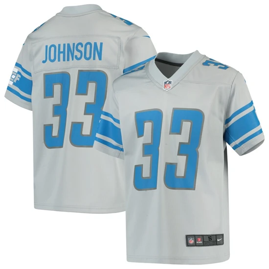 Youth Detroit Lions Kerryon Johnson Nike Silver Inverted Game Jersey