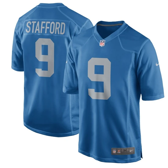 Youth Detroit Lions Matthew Stafford Nike Blue 2017 Throwback Game Jersey