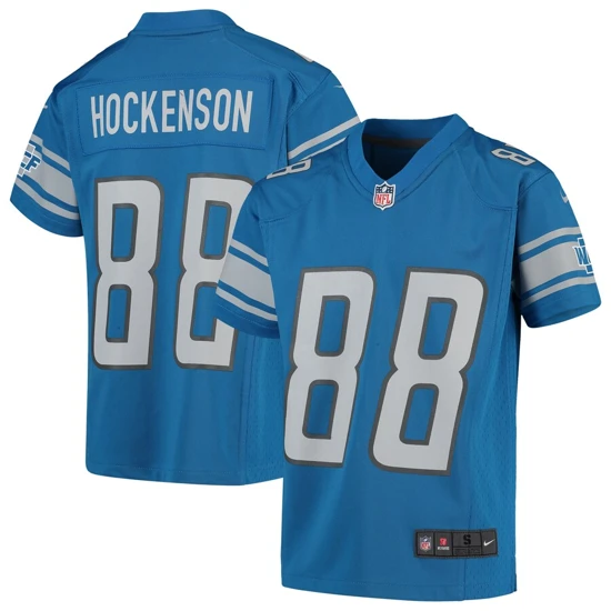 Youth Detroit Lions T.J. Hockenson Nike Blue Game Jersey