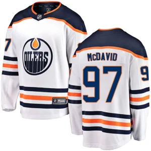 Youth Edmonton Oilers Connor McDavid 97 Breakaway White Fanatics Branded Away