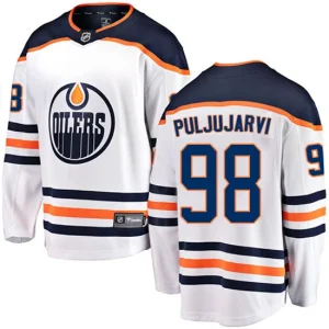 Youth Edmonton Oilers Jesse Puljujarvi 98 Breakaway White Fanatics Branded Away