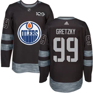 Youth Edmonton Oilers Wayne Gretzky 99 Authentic Black 1917-2017 100th Anniversary