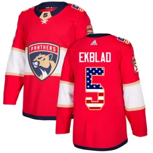 Youth Florida Panthers Aaron Ekblad 5 Authentic Red USA Flag Fashion