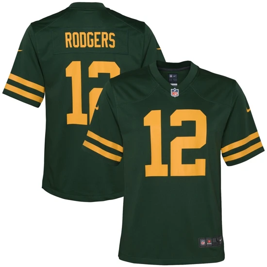 Youth Green Bay Packers Aaron Rodgers Nike Green Alternate Game Player Jersey