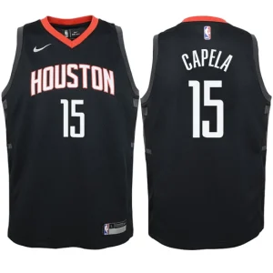 Youth Houston Rockets 15 Clint Capela Black Swingman Jersey - Statement Edition