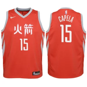 Youth Houston Rockets 15 Clint Capela Red Swingman Jersey - City Edition Edition