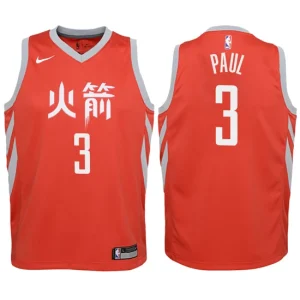 Youth Houston Rockets 3 Chris Paul Red Swingman Jersey-City Edition