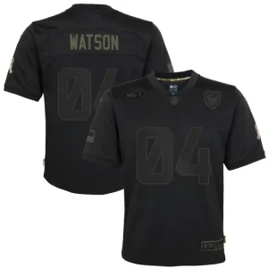 Youth Houston Texans Deshaun Watson Nike Black 2020 Salute to Service Game Jersey