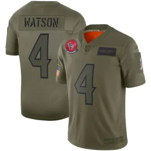 Youth Houston Texans Deshaun Watson Nike Olive 2019 Salute to Service Game Jersey