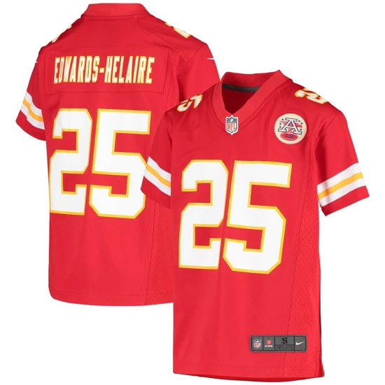 Youth Kansas City Chiefs Clyde Edwards-Helaire Nike Red Team Game Jersey