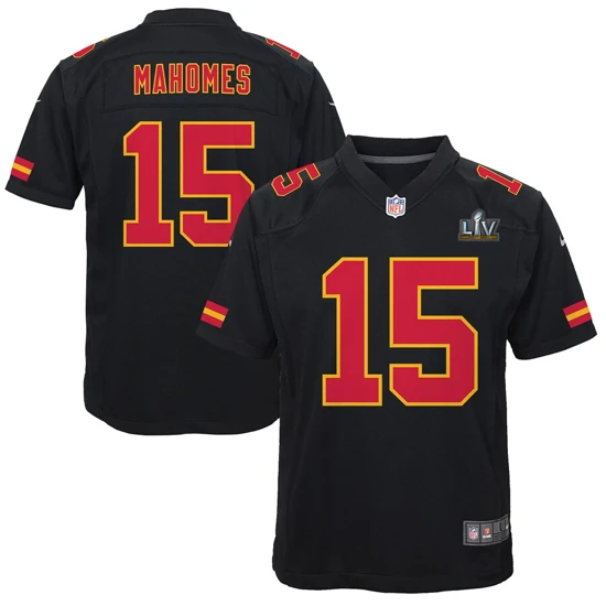 Youth Kansas City Chiefs Patrick Mahomes Nike Black Super Bowl LV Bound Game Fashion Jersey