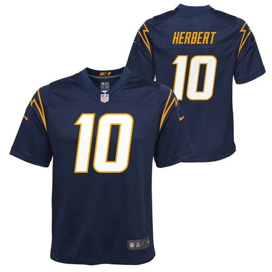 Youth Los Angeles Chargers Justin Herbert Nike Navy Team Game Alternate Jersey