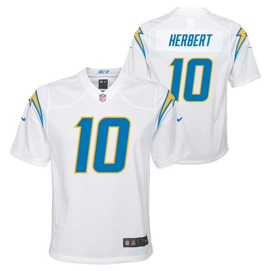 Youth Los Angeles Chargers Justin Herbert Nike White Team Game Jersey