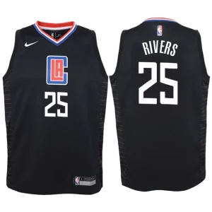 Youth Los Angeles Clippers 25 Austin Rivers Black Swingman Jersey-Statement Edition