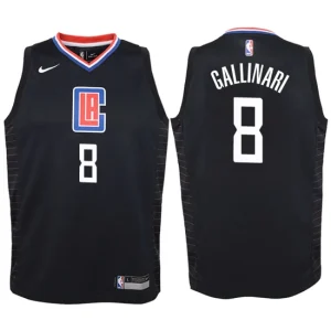 Youth Los Angeles Clippers 8 Danilo Gallinari Black Swingman Jersey-Statement Edition