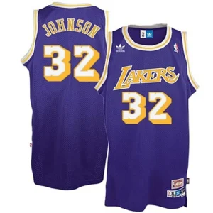 Youth Los Angeles Lakers 32 Magic Johnson Purple Lakers Throwback Jersey