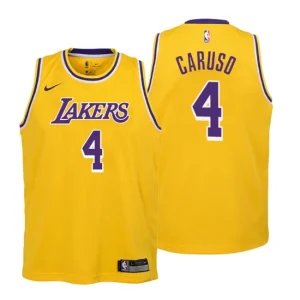 Youth Los Angeles Lakers 4 Alex Caruso Icon Edition Gold Swingman Jersey