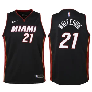 Youth Miami Heat 21 Hassan Whiteside Black Swingman Jersey-Icon Edition