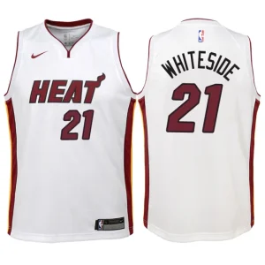 Youth Miami Heat 21 Hassan Whiteside White Swingman Jersey - Association Edition