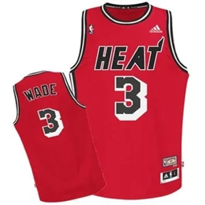 Youth Miami Heat 3 Dwyane Wade Hardwood Classic Swingman Red Jersey