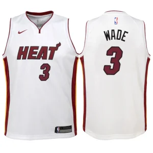 Youth Miami Heat 3 Dwyane Wade White Swingman Jersey - Association Edition