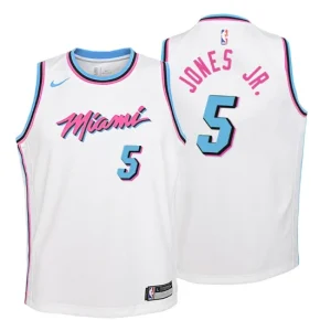 Youth Miami Heat 5 Derrick Jones Jr. City Edition White Swingman Jersey